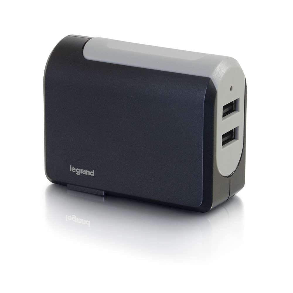 CHARGEUR C2G MURAL DOUBLE USB 2.4A (NOIR)