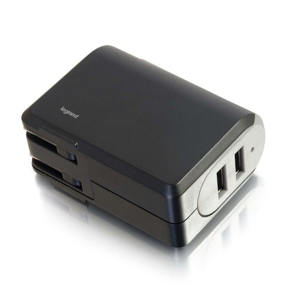 CHARGEUR C2G MURAL DOUBLE USB 2.4A (NOIR)