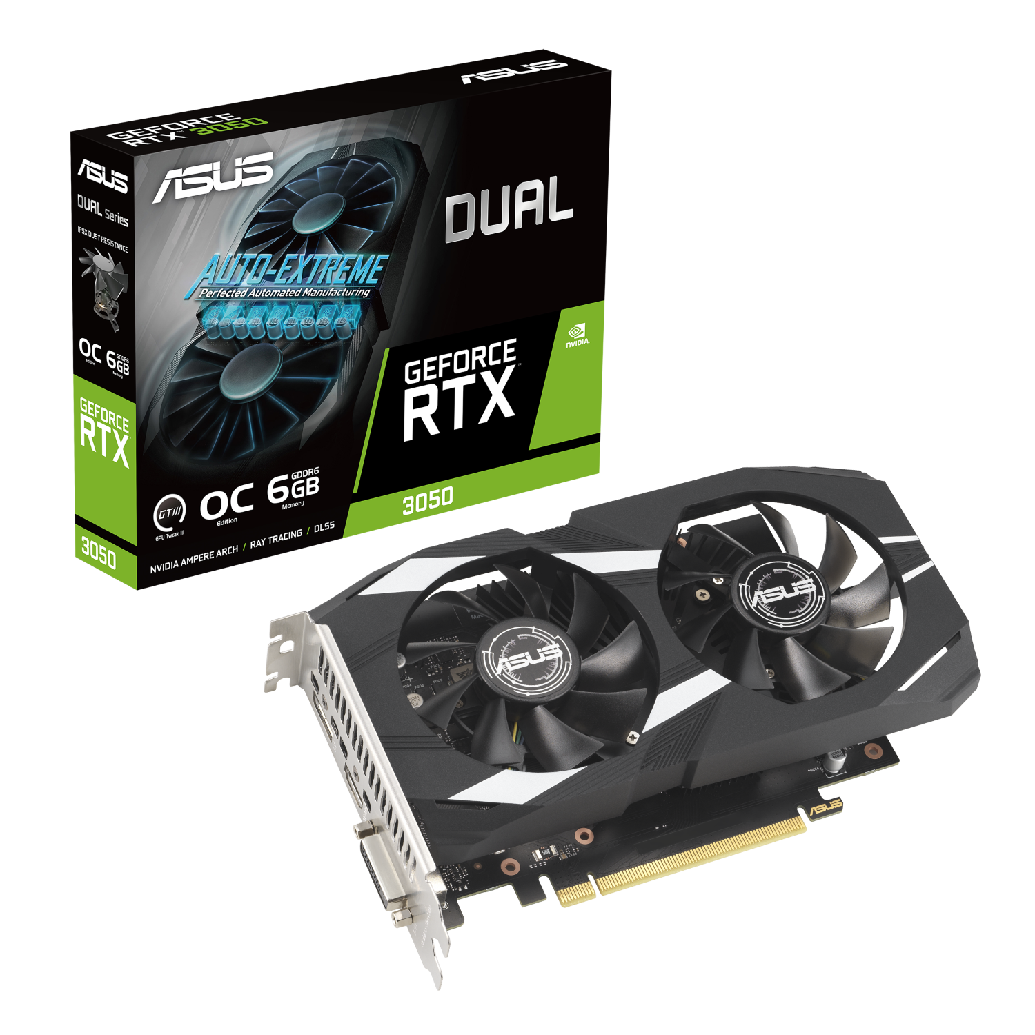 CARTE VIDEO ASUS GEFORCE RTX 3050 OC 6GO (DUAL)