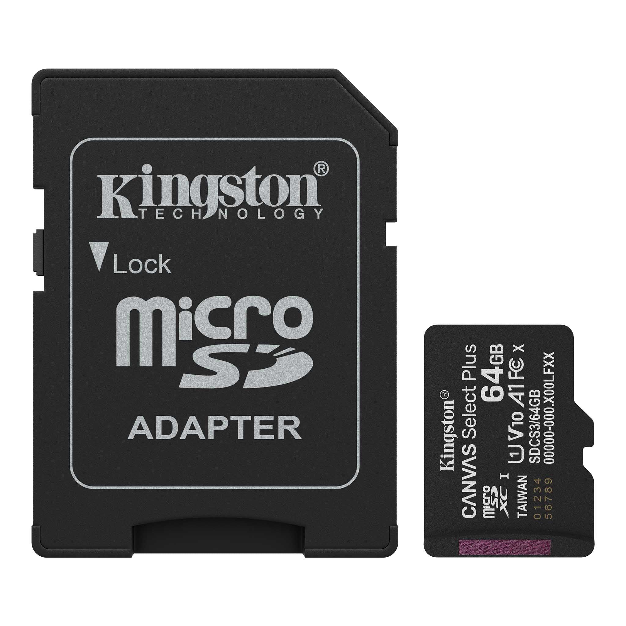 CARTE MÉMOIRE MICRO SDXC KINGSTON 64GO