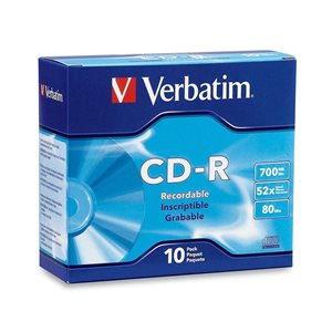 VERBATIM CD-R (52X) PAQUET DE 10 AVEC BOITIER