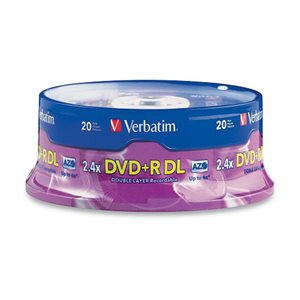 VERBATIM DVD+R DL (8.5GO/2,4X) SPINDLE DE 20