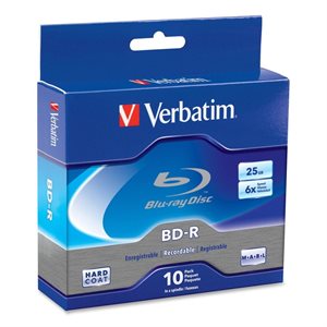 VERBATIM BD-R (25GO/6X) SPINDLE DE 10