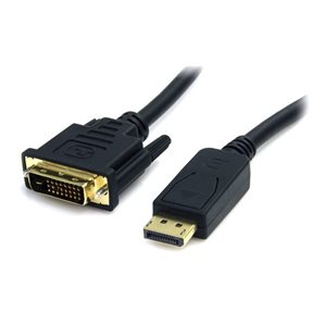 Câble DisplayPort Vers DVI 6 Pieds - Connecteur Plaqué Or - Résolution Full HD 1080p - Pour PC Et écran
