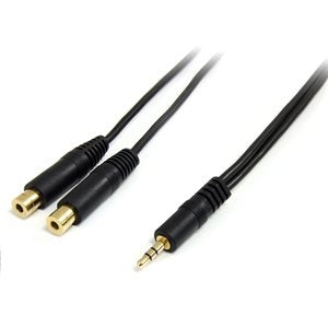 CABLE AUDIO 1/8 MALE A 2X RCA FEMELE DE 6 PIEDS