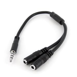 CABLE AUDIO POUR PORTABLE (1/8 MIC/CAS A 1/8 CAS + MIC)