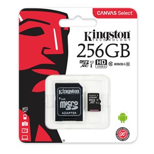 CARTE MÉMOIRE MICRO SDXC KINGSTON 256GO