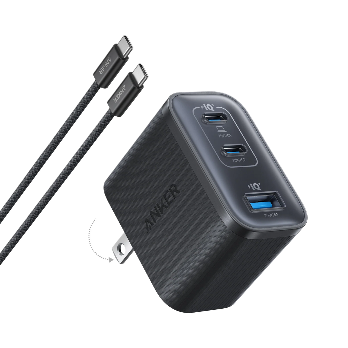 CHARGEUR USB-A ET USB-C ANKER NANO DE 70W