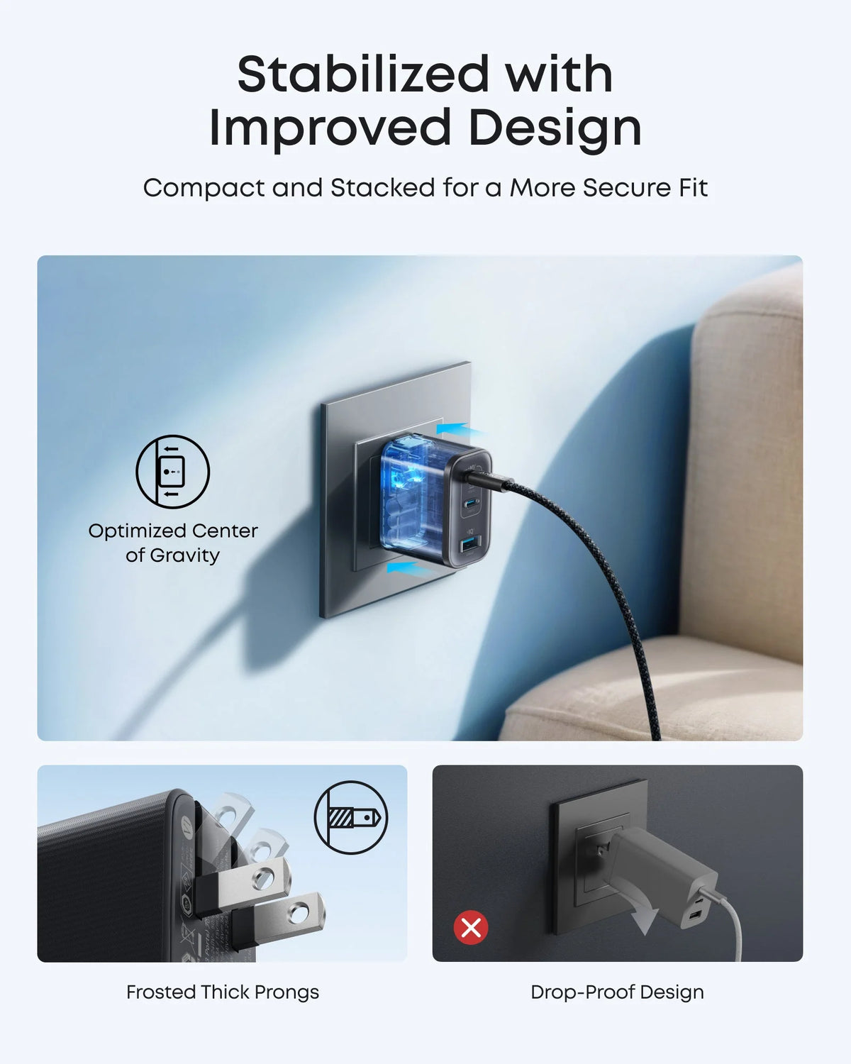 CHARGEUR USB-A ET USB-C ANKER NANO DE 70W
