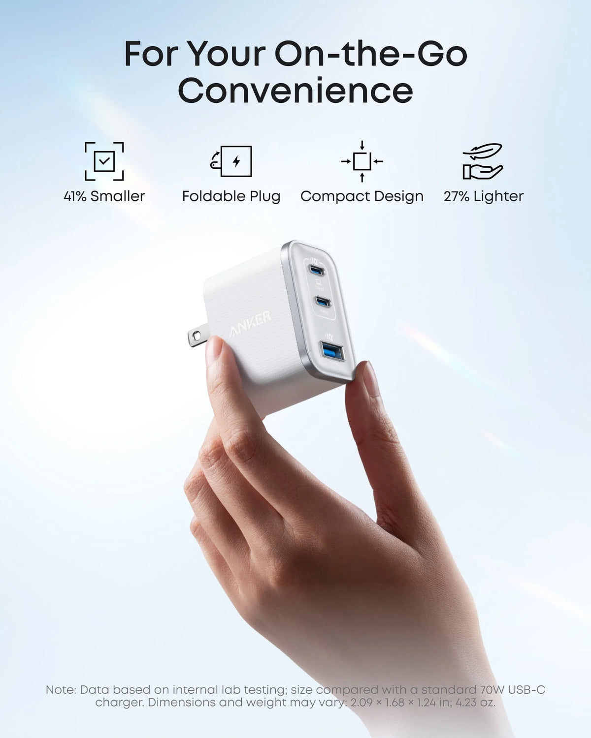 CHARGEUR USB-A ET USB-C ANKER NANO DE 70W