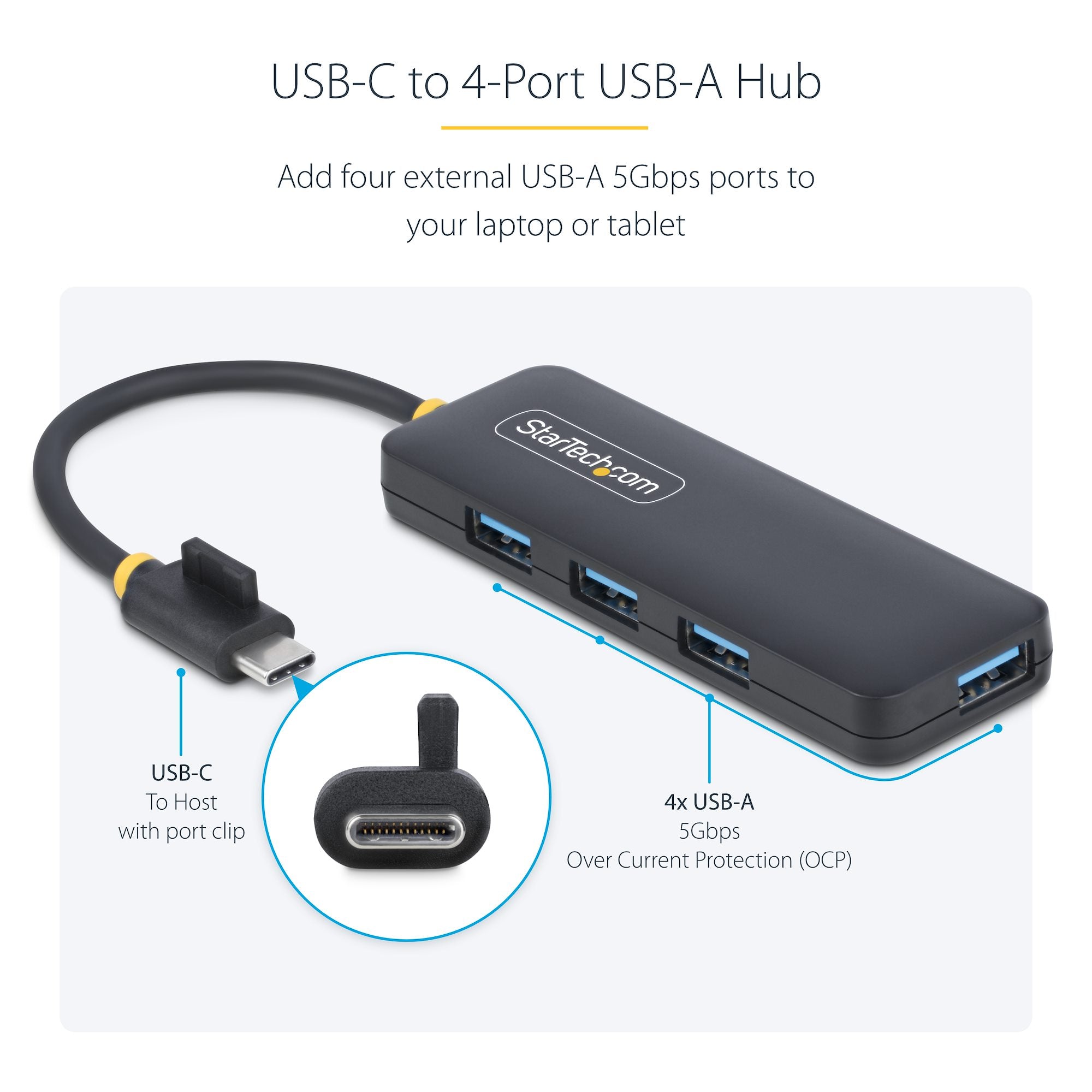 HUB USB-C > USB-A 3.2 STARTECH 4 PORTS (PC/MAC)