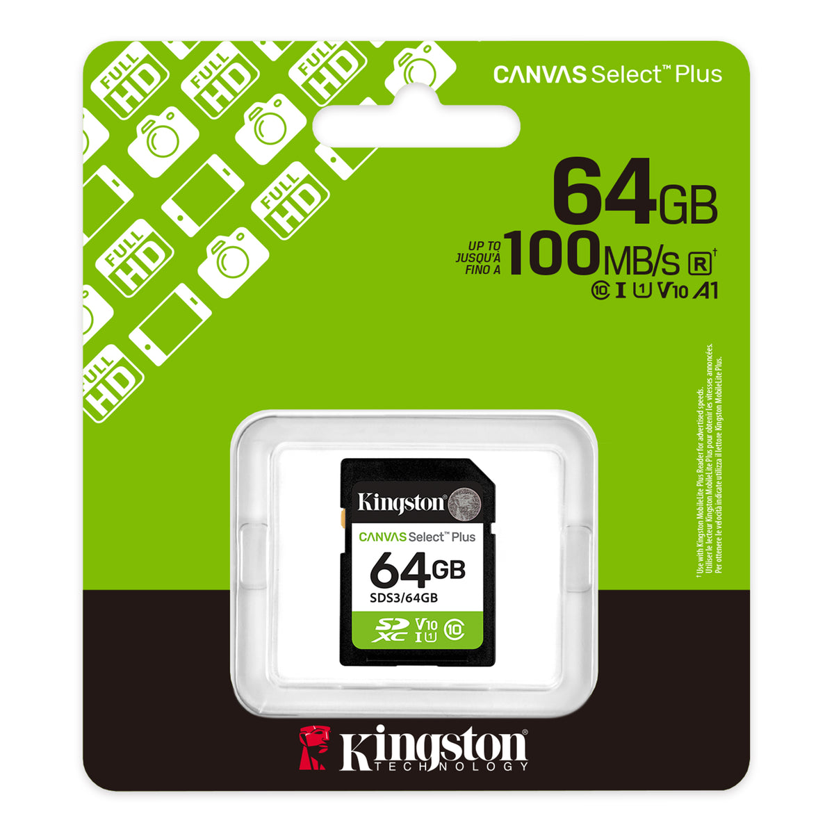 CARTE MÉMOIRE SDXC KINGSTON 64GO (CLASS 10)