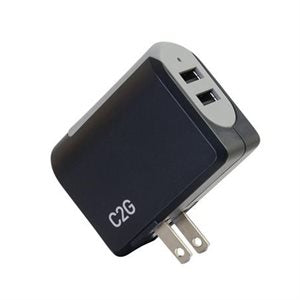 CHARGEUR C2G MURAL DOUBLE USB 2.4A (NOIR)